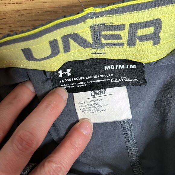 Under Armor Heat Gear Navy Blue Activewear Woven Graphic Sport Style Shorts Size - Picture 3 of 7